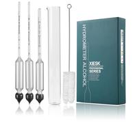 XIESK Alcolometro 0 - 100 VOL% per alcol, distillati, whisky, vodka ecc, per test di alto contenuto alcolico, incl. Messylinder & istruzioni (lingua italiana non garantita)