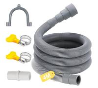 XIEXIESHER Tubo di Scarico per Lavastoviglie, 1M/1.5M/2M/3M/4M/5M/6M, Ø Ø 20/24/30/38 mm Prolunga per Tubo di Scarico, con Staffa e Fascette Stringitubo, per Lavastoviglie(4M)