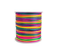 Xiezyu - Cordoncino in nylon satinato da 1,5 mm, filo intrecciato per perline, braccialetti macramè, nodi cinesi, collane, creazione di gioielli, 109 metri (arcobaleno)