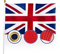 XIFAN Bandiera britannica Union Jack in nylon di alta qualità, 3 x 5 cm, resistente su entrambi i lati, 210D Inghilterra, Regno Unito, lunga durata, con strisce cucite, orlo a 4 punti/occhielli in
