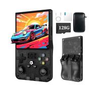 XiFanHo R36MAX Console per videogiochi retrò (nuovo aggiornamento R36S) - Schermo IPS 4K HD da 4,0", 128 GB precaricati, batteria ricaricabile da 4000 mAh, videogiochi portatili (nero)