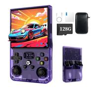 XiFanHo R36MAX Console per videogiochi retrò (nuovo aggiornamento R36S) - Schermo IPS 4K HD da 4,0", 128 GB precaricati, batteria ricaricabile da 4000 mAh, videogiochi portatili