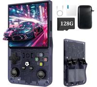 XiFanHo R36MAX Console per videogiochi retrò (nuovo aggiornamento R36S) - Schermo IPS 4K HD da 4,0", 128 GB precaricati, batteria ricaricabile da 4000 mAh, videogiochi portatili