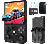 XiFanHo R36MAX Console per videogiochi retrò (nuovo aggiornamento R36S) - Schermo IPS 4K HD da 4,0", 128 GB precaricati, batteria ricaricabile da 4000 mAh, videogiochi portatili
