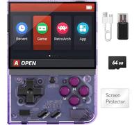 XiFanHo Retro Game Console Miyoo Mini Plus, 64G Miyoo Mini+ Console di gioco portatile con oltre 20000 giochi, sistema Linux Cortex-A7 con 3000 mAh Supporta Gamepad wireless (Viola)