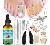XIFEPFR Kit di strumenti per unghie incarnite, trattamento per unghie incarnite, kit per la rimozione delle unghie incarnite correttore per unghie incarnite patch correttore, tagliaunghie, pinza
