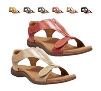 Xifyjus Sandali Da Donna Con Punta Aperta, Supporto Plantare, Comodi per Camminare, Eleganti Scarpe Con Zeppa(Beige+Red,36)