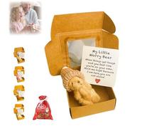 Xifyjus Scatola My Little Worry Bear Con Cappello, Nuovo Orsetto in Scatola Del 2025, Mini Orsetto Tascabile Worry Bear Con Biglietto Motivazionale, Morbido Regalo Ricordo per Gli Innamorati(Coffee)
