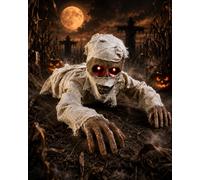 Xifyjus Sound Activated Crawling Mummy with Glowing Red Eyes Halloween Prop