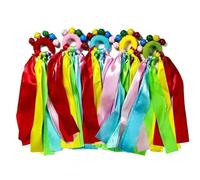 XIGAWAY Braccialetto elastico con campana, braccialetto colorato da cheerleader per spettacoli per bambini, adatto per feste teatrali, 5 colori (rosso, giallo, blu, verde, arancione), Small, Plastica