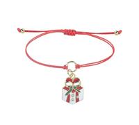 XIGAWAY Braccialetto natalizio con guanti intrecciati a mano e ciondolo a forma di animale, regolabile, regalo rosso e verde per uomini e donne, Misura unica, Corda a mano per tessitura, Nessuna