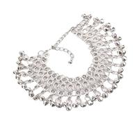 XIGAWAY Cavigliera da donna con frange e campanella, regolabile, in argento, con nappa, gioiello da spiaggia vintage, estate 2025