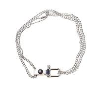 XIGAWAY Collana con ciondolo a forma di caduceo simbolo della medicina e teschio da donna, stoffa,