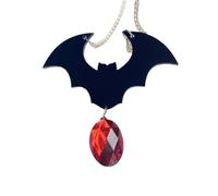 XIGAWAY Collana con pipistrello di Halloween per donne e uomini, ciondolo animale acrilico gioielli in stile alternativo, catena regolabile 41-50 cm, accessorio unisex a tema pipistrello, 1, Acrilico