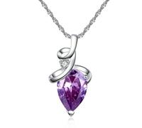 XIGAWAY Collana da donna con ciondolo a goccia, girocollo in lega di colore rosso e viola, gioiello minimalista a strati delicati, regolabile da 45,7 a 50,8 cm, 1, Metallo, Non pietra preziosa
