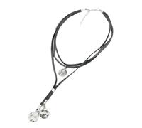 XIGAWAY Collana da donna con nastro di velluto autoregolante, girocollo regolabile con ciondolo a disco geometrico, 1, Metallo, Nessuna pietra preziosa