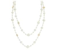 XIGAWAY Collana di perle lunga lunga, multistrato in lega di cristallo, 7 colori moda OL Style gioielli da donna, 81 cm + catena per maglieria, 1, Metallo, Nessuna pietra preziosa