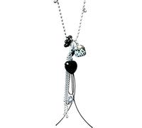 XIGAWAY Collana lunga da donna con ciondolo a forma di cuore in pietra maculata dall'aspetto naturale, catenina in resina con ciondolo a forma di uva, 41 - 50 cm, idea regalo, 1, Cristallo sintetico