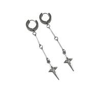 XIGAWAY Orecchini da donna con ciondolo a forma di stella, in lega d'argento, stile punk, con gancio circolare, gioielli Edgy autunno 2025