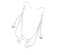XIGAWAY Orecchini pendenti a forma di cuore, in rame, con ciondolo a forma di amore, orecchini pendenti da donna, regalo romantico e dolce