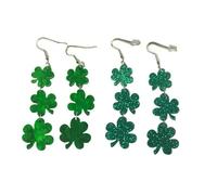 XIGAWAY Orecchini pendenti a forma di quadrifoglio, da donna, in acrilico, stile 1/stile 2 (2,2 x 8,2 cm), Small, Acrilico, Nessuna pietra preziosa