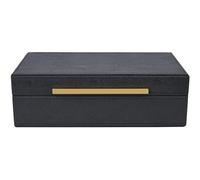 XIGEXIGE Shagreen, piccola scatola decorativa in ecopelle nera, per conservare ricordi e ricordi, scatole decorative con coperchio, per decorare la casa moderna, portagioie organizer