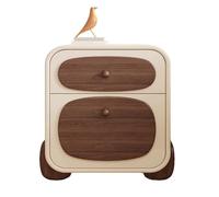 XIGOUZIQU Comodino Comodino Tavolino rustico piccolo con 2 cassetti portaoggetti Stile unico for camera da letto, dormitorio e piccoli spazi Base addensata(White,45cm(17.71in))