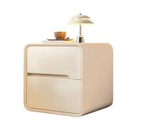 XIGOUZIQU Comodino moderno della metà del secolo Cassetto senza maniglie con base addensata for riporre gli oggetti, stile minimalista(White,50cm(19.68in))