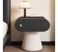 XIGOUZIQU Comodino moderno della metà del secolo Comodino in legno con base addensata for cassetto, for camera da letto, dormitorio e piccoli spazi(Black,40cm(15.74in))