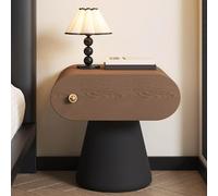 XIGOUZIQU Comodino moderno della metà del secolo Comodino in legno con base addensata for cassetto, for camera da letto, dormitorio e piccoli spazi(Brown,40cm(15.74in))