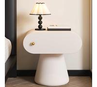 XIGOUZIQU Comodino moderno della metà del secolo Comodino in legno con base addensata for cassetto, for camera da letto, dormitorio e piccoli spazi(White,40cm(15.74in))