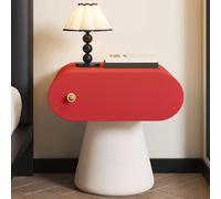 XIGOUZIQU Comodino moderno della metà del secolo Comodino in legno con base addensata for cassetto, for camera da letto, dormitorio e piccoli spazi(Red,48cm(18.89in))
