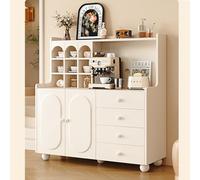 XIGOUZIQU Credenza moderna in stile rustico, credenza scanalata con spazio di archiviazione, credenza in legno, grande mobiletto da caffè vintage for cucina e soggiorno.(C,100cm/39.37in)