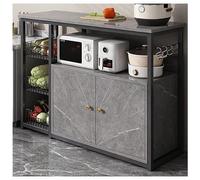 XIGOUZIQU Scaffale portaoggetti da cucina, mobile dispensa, mobiletto portaoggetti, supporto for microonde, con armadietto antipolvere, armadietti antipolvere(H-120CM/47.24IN)