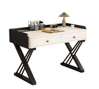 XIGOUZIQU Scrivania Salvaspazio Scrivania Studio in Casa da Ufficio, con Cassetti, Salvaspazio Facile da Assemblare da Casa e Ufficio(White,100cm(39.37in))