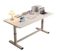 XIGOUZIQU Scrivania Scrivania Salvaspazio crivania in Legno, Altezza regolabile da Ufficio Salvaspazio Facile da Assemblare for Ufficio, Studio and Soggiorno(White1,100cm(39.37inch))