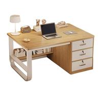 XIGOUZIQU Scrivania Ufficio da Ufficio,con Cassetti, con Ripiani, for Computer in Legno Studio and Soggiorno(Khaki)