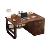 XIGOUZIQU Scrivania Ufficio da Ufficio,con Cassetti, con Ripiani, for Computer in Legno Studio and Soggiorno(Brown)