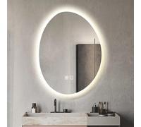 XIGOUZIQU Specchio bagno semplice Vanity Mirror con Luce LED a 3 Colori in Vetro Temperato Reversibile Funzione Memoria, Antiappannamento, for Bagno, Camera e Ingress(75cm(29.52in))