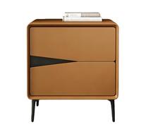 XIGOUZIQU Tavolino moderno della metà del secolo Comodino in legno Tavolino Camera da letto Cassetto senza maniglie con contenitore Stile unico for soggiorno, camera da letto(Brown,50cm(19.68in))