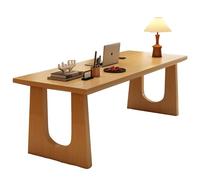 XIGOUZIQU Tavolo Computer da Ufficio, Scrivania Studio in Casa da Ufficio Salvaspazio Facile da Assemblare for Computer in Legno Studio and Soggiorno(Khaki,100cm(39.37in))