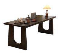 XIGOUZIQU Tavolo Computer da Ufficio, Scrivania Studio in Casa da Ufficio Salvaspazio Facile da Assemblare for Computer in Legno Studio and Soggiorno(Black,100cm(39.37in))