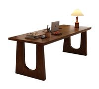 XIGOUZIQU Tavolo Computer da Ufficio, Scrivania Studio in Casa da Ufficio Salvaspazio Facile da Assemblare for Computer in Legno Studio and Soggiorno(Brown,140cm(55.11in))