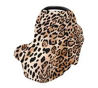 xigua Morbida copertura per seggiolino auto per neonati passeggini baldacchino per neonati neonati e bambini allattamento grembiule copertura per allattamento al seno, stampa leopardata