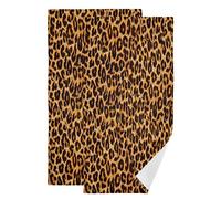 Xigua - Set di 2 asciugamani da bagno, motivo leopardo, ultra morbidi, altamente assorbenti, per bagno, doccia, cucina, telo mare, 72 x 36,5 cm