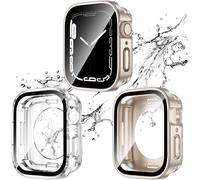 XiHAMA - Confezione da 2 custodie impermeabili per Apple Watch con paraurti in PC