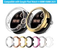 XiHAMA Glitter Bumper Compatibile con Google Pixel Watch4 (41mm/45mm) - Custodia protettiva con strass scintillanti