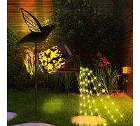 XIHAMA Luce solare per annaffiatoio da giardino, con 36 luci a LED, in metallo retrò, impermeabile, per giardino, patio, cortile, sentiero, lanterna, decorazione per piante