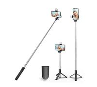 XIHAMA Selfie Stick con treppiede, supporto per telefono portatile e telecomando senza fili, supporto per cellulare compatibile con iPhone, Samsung, Xiaomi e smartphone Android (nero con luce a LED)