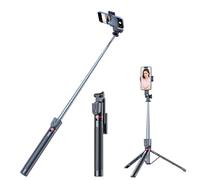 XIHAMA Treppiede da viaggio per selfie, tutto in 1, estensibile, con telecomando wireless, portatile, compatibile con iPhone 17/16, GoPro, Android (nero, 50 pollici)